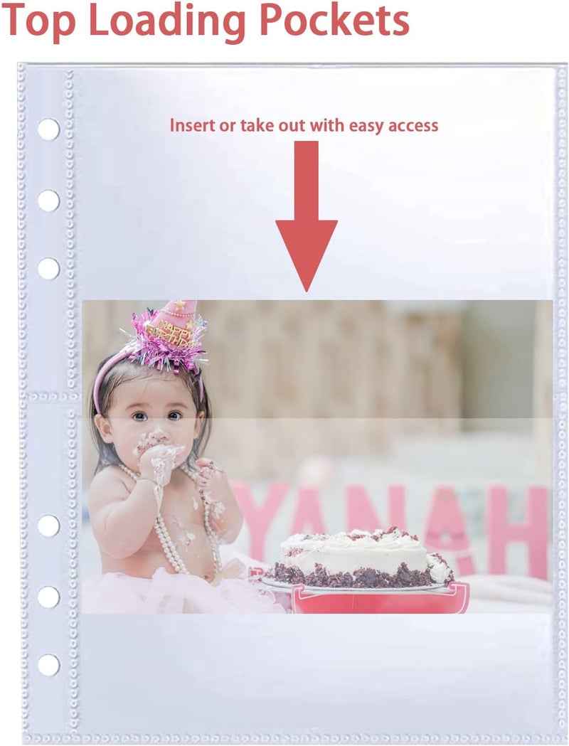 WITHYU 30 Pack 120 Pockets 3.5x5 Photocard Sleeves for 6 Ring A5 Binder, Ultra-Clear Sleeves, Double-Sided 2 Pocket Pages, Top Loading Sheet Protector for Photos, Postcards, Seed Packets - Image 5